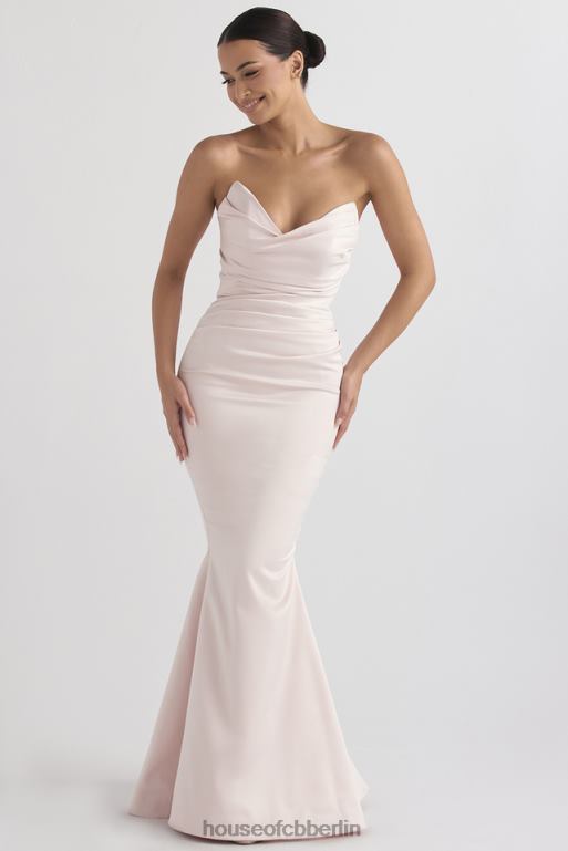 House of CB Trägerloses Kleid aus Satin in Fleur Blush Hochzeiten ZFD801146