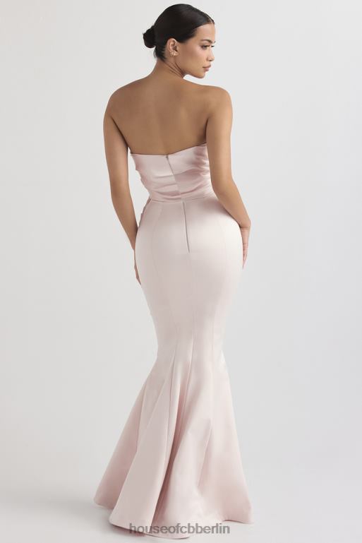 House of CB Trägerloses Kleid aus Satin in Fleur Blush Hochzeiten ZFD801146