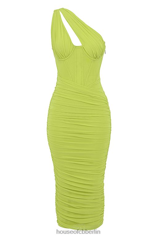 House of CB Valentina Limette asymmetrisches Midikleid mit Ausschnitten Kleidung ZFD80422