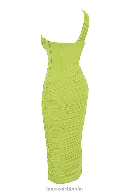 House of CB Valentina Limette asymmetrisches Midikleid mit Ausschnitten Kleidung ZFD80422