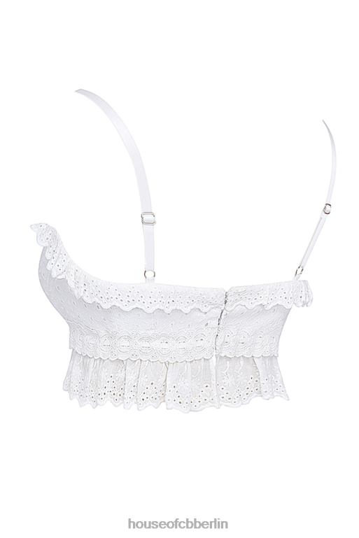 House of CB Weißes Bralette-Oberteil „Federica“ mit Broderie Anglais Kleidung ZFD80674