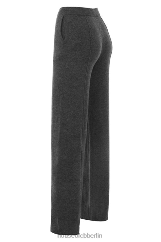 House of CB Yalina-Hose aus anthrazitfarbener Kaschmirmischung Kleidung ZFD80825