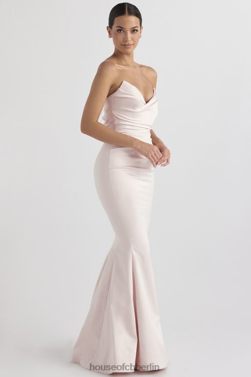 House of CB Trägerloses Kleid aus Satin in Fleur Blush Hochzeiten ZFD801146