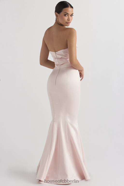 House of CB Trägerloses Kleid aus Satin in Fleur Blush Hochzeiten ZFD801146