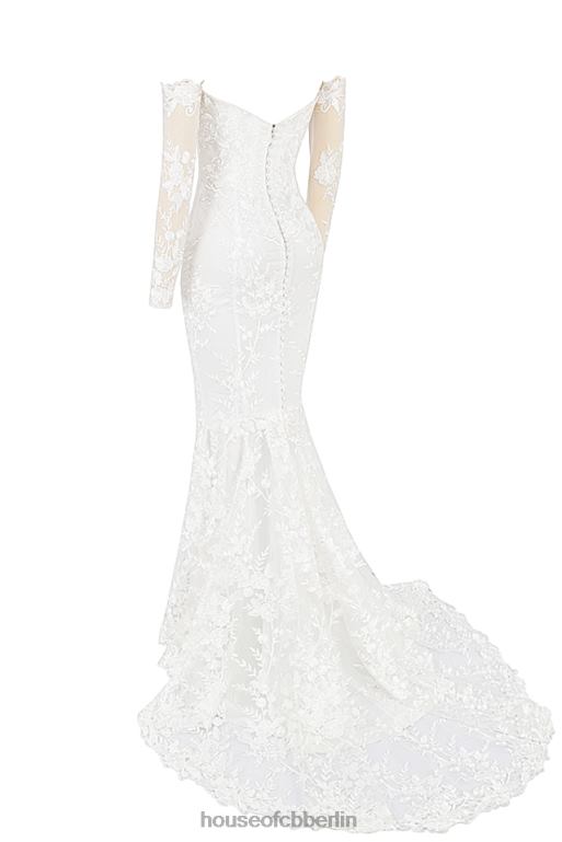 House of CB Isabelle weißes Spitzen-Brautkleid mit langen Ärmeln Hochzeiten ZFD801139