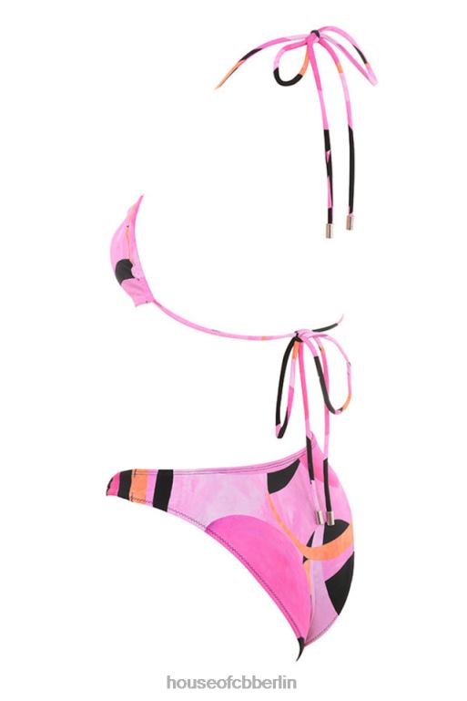 House of CB Cala Pink Schwarzer Neckholder-Bikini Kleidung ZFD801242