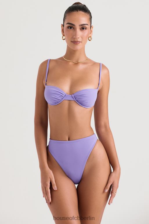 House of CB Mykonos violettes Bikiniunterteil mit hoher Taille Kleidung ZFD801235