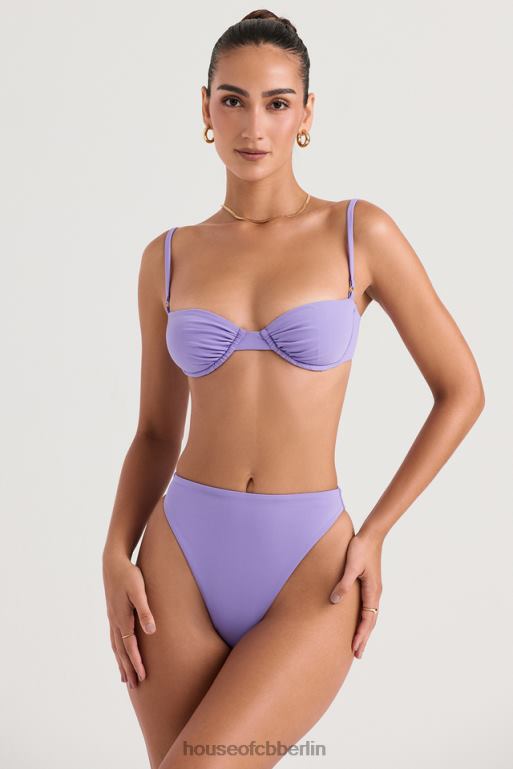 House of CB Mykonos violettes Bikiniunterteil mit hoher Taille Kleidung ZFD801235