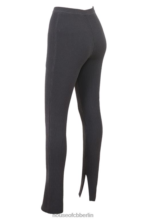 House of CB Dunkelgraue Leggings aus Rippstrick von Mitzi Kleidung ZFD80893