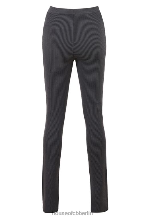 House of CB Dunkelgraue Leggings aus Rippstrick von Mitzi Kleidung ZFD80893