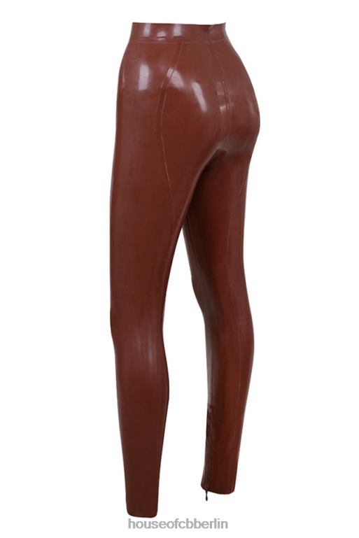 House of CB Lia Cocoa Latex-Leggings mit hoher Taille Kleidung ZFD80969