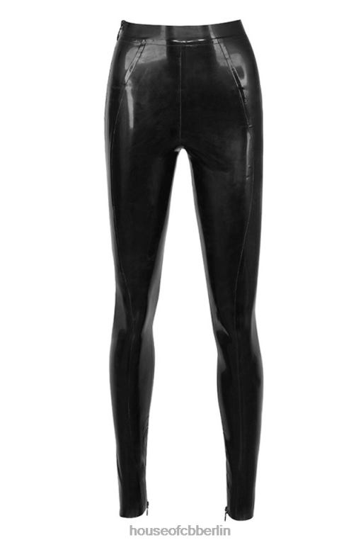 House of CB lia schwarze Latex-Leggings mit hoher Taille Kleidung ZFD801010