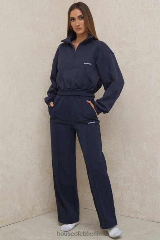 House of CB Dina Navy Jogginghose mit geradem Bein Kleidung ZFD801001