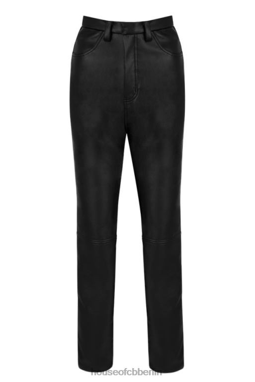 House of CB Inaya schwarze Stretch-Hose aus veganem Leder Kleidung ZFD801023