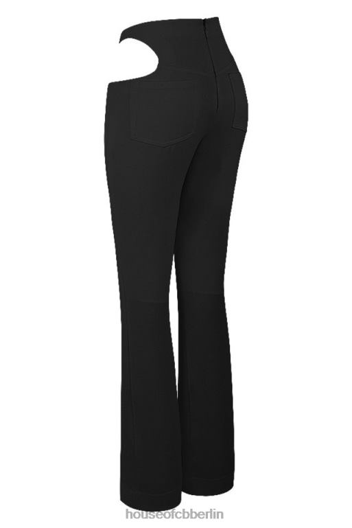 House of CB Osaka schwarze Crêpe-Hose mit Ausschnitten Kleidung ZFD80961