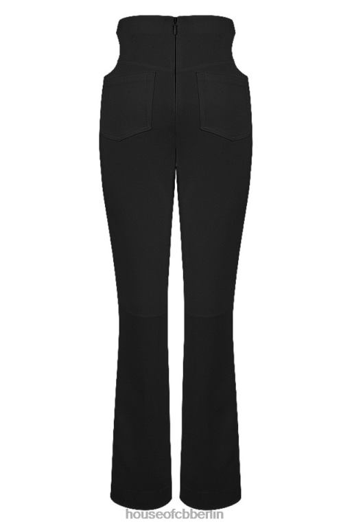 House of CB Osaka schwarze Crêpe-Hose mit Ausschnitten Kleidung ZFD80961