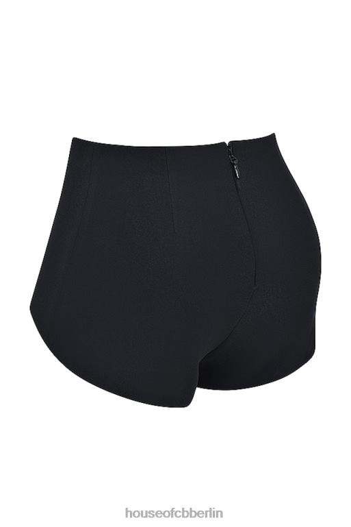 House of CB Schwarze Tahni-Shorts mit hoher Taille Kleidung ZFD80857