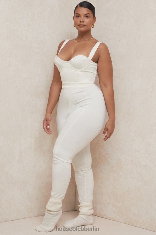 House of CB Mallen Flüsterweißer Stretch-Jersey-Jumpsuit Kleidung ZFD801058