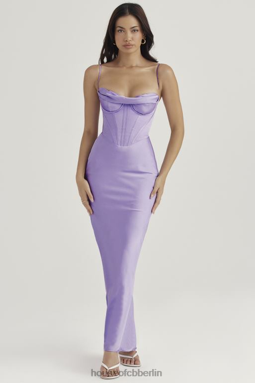 House of CB Charmaine Lavendel-Korsett-Maxikleid Kleidung ZFD80423