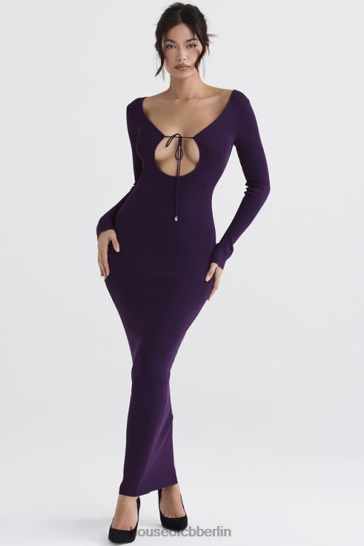 House of CB Keana Grape Maxikleid aus Rippstrick Kleidung ZFD80318