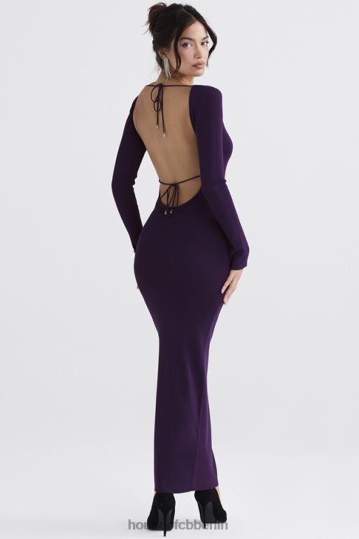 House of CB Keana Grape Maxikleid aus Rippstrick Kleidung ZFD80318