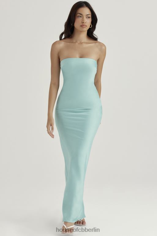 House of CB Trägerloses Maxikleid aus Jade-Satin von Alette Kleidung ZFD80408