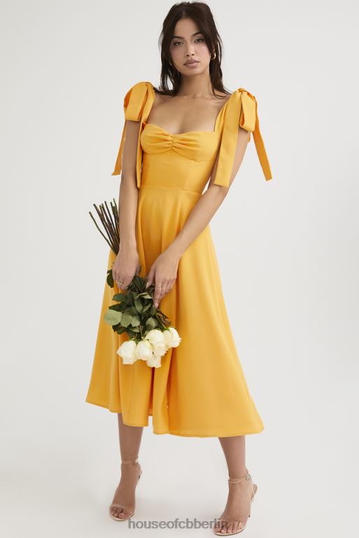 House of CB Alicia Tangerine Midi-Sommerkleid Kleidung ZFD80464