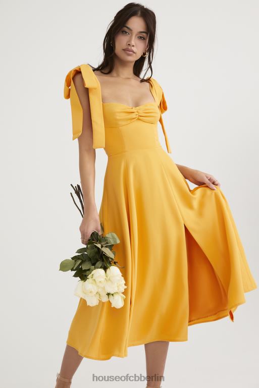 House of CB Alicia Tangerine Midi-Sommerkleid Kleidung ZFD80464