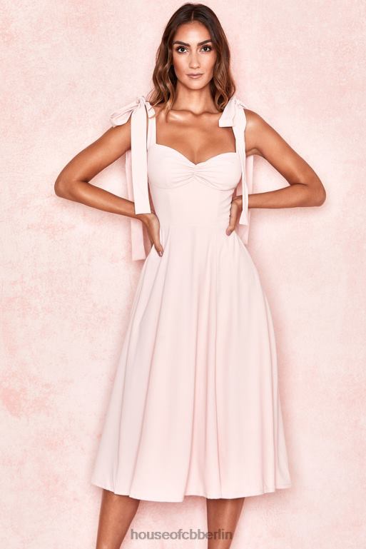 House of CB Alicia erröten rosa Midi-Sommerkleid Kleidung ZFD80614