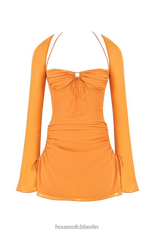 House of CB Baby-Minikleid aus Chiffon mit Neckholder in Mandarine Kleidung ZFD80421