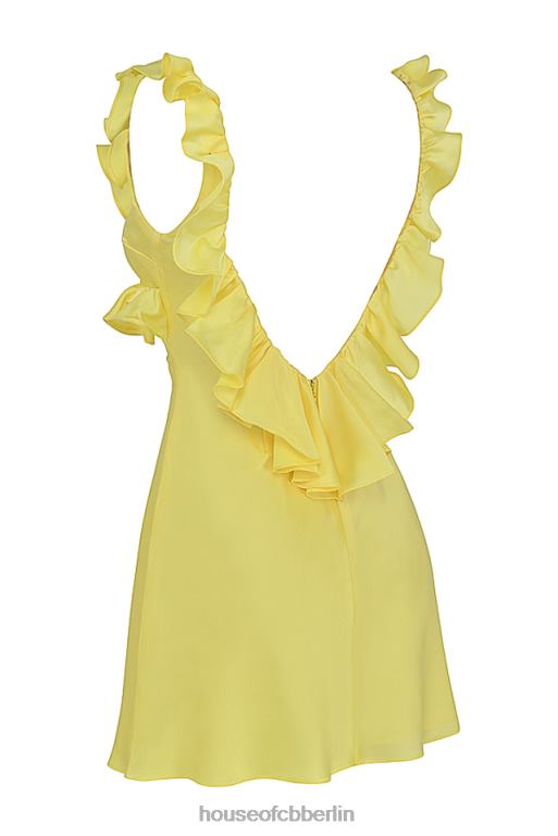 House of CB Tink Buttercup-Satin-Rüschen-Minikleid Kleidung ZFD80443