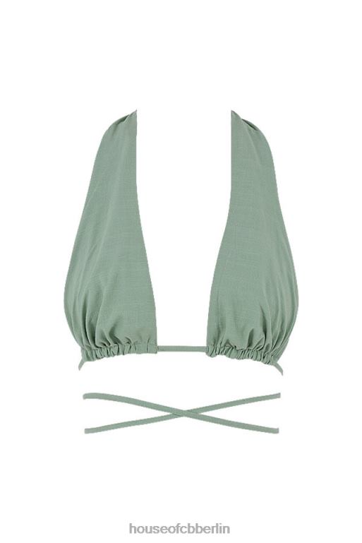 House of CB Calypso Salbei Neckholder-Bustier-Oberteil mit Raffung Kleidung ZFD80753