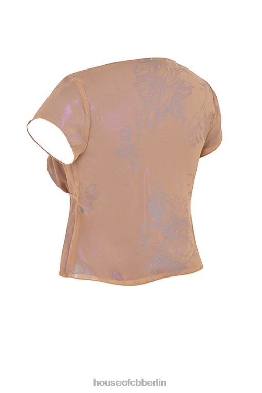 House of CB Maia Shimmer Café au Lait Oberteil zum Binden vorn Kleidung ZFD80700