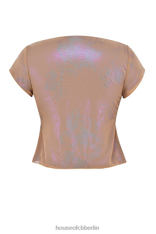 House of CB Maia Shimmer Café au Lait Oberteil zum Binden vorn Kleidung ZFD80700