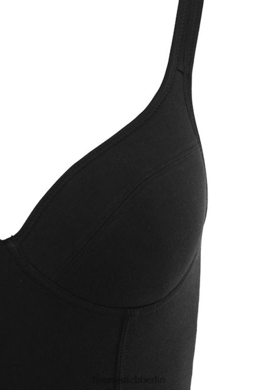 House of CB Schwarz melierter Body aus weichem Jersey von Imani Kleidung ZFD80811