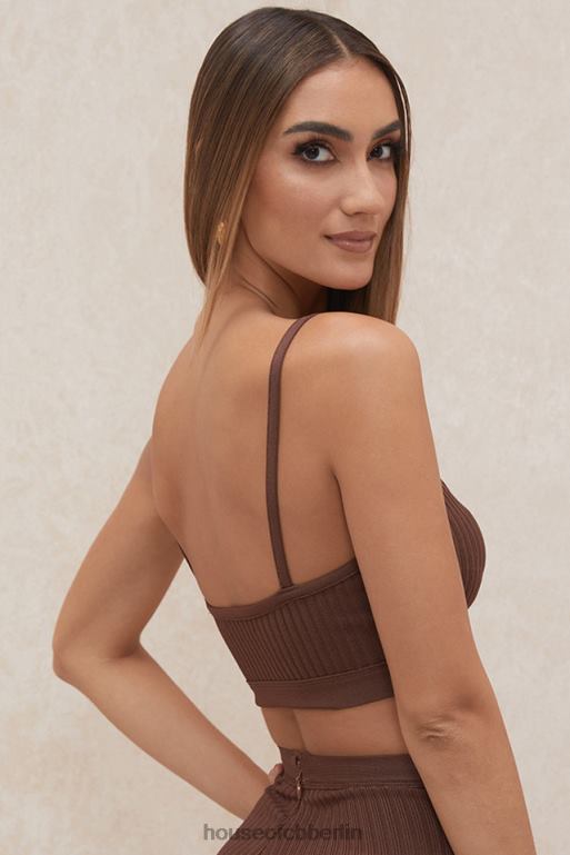 House of CB Evie Bandage-Bralette in Schokoladenbraun Kleidung ZFD80776