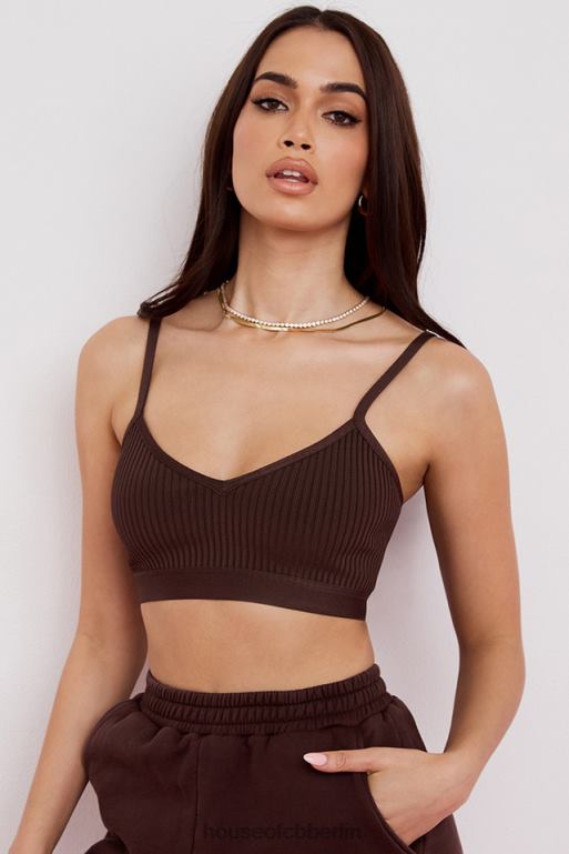 House of CB Evie braunes Bandage-Bralette Kleidung ZFD80760