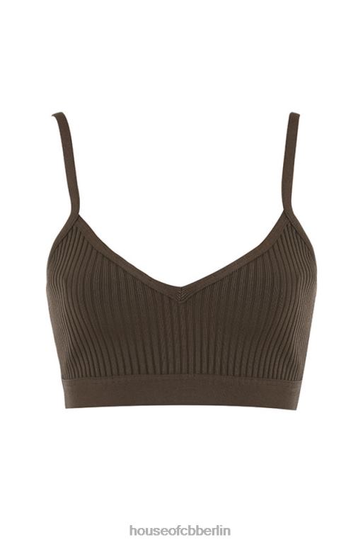 House of CB Evie braunes Bandage-Bralette Kleidung ZFD80760