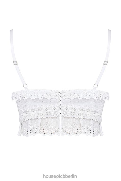 House of CB Weißes Bralette-Oberteil „Federica“ mit Broderie Anglais Kleidung ZFD80674