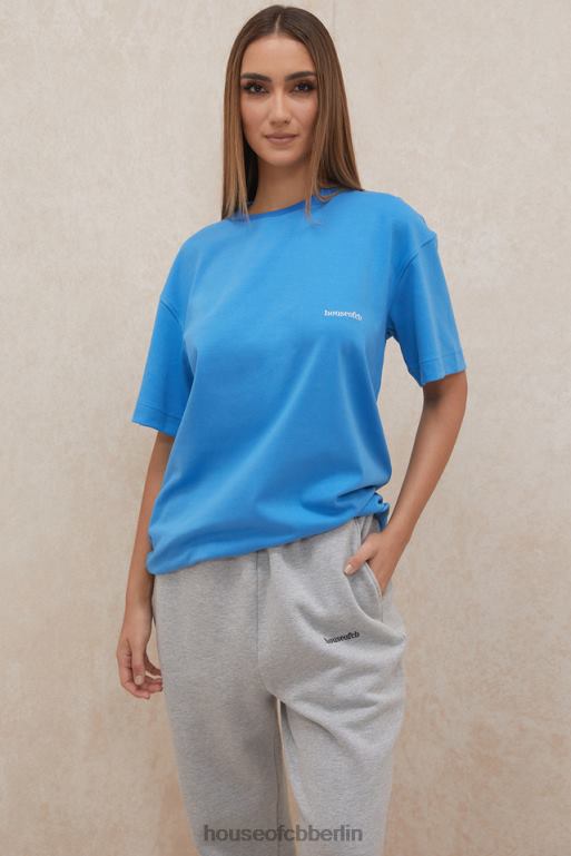 House of CB Blaues übergroßes T-Shirt aus Baumwolljersey von Quinn Kleidung ZFD80788