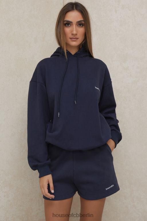 House of CB Halo Navy übergroßer Kapuzenpullover Kleidung ZFD80796