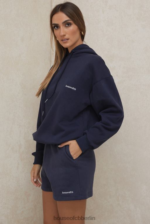 House of CB Halo Navy übergroßer Kapuzenpullover Kleidung ZFD80796