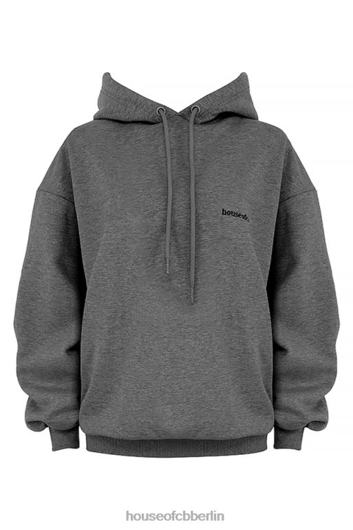 House of CB Halo dunkelgrauer übergroßer Kapuzenpullover Kleidung ZFD80726