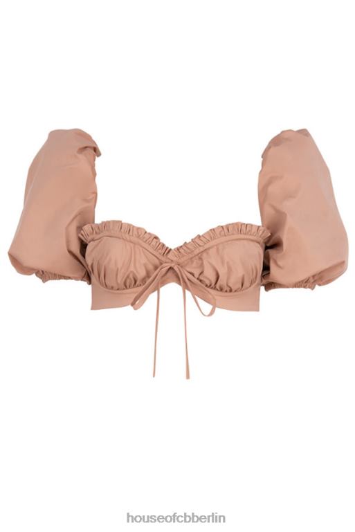 House of CB Hedy Camel Bustier mit Puffärmeln Kleidung ZFD80107