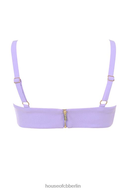 House of CB Leela violettes Krepp-V-Draht-Bralet Kleidung ZFD80813