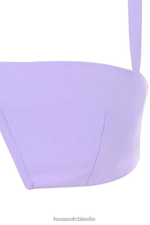 House of CB Leela violettes Krepp-V-Draht-Bralet Kleidung ZFD80813