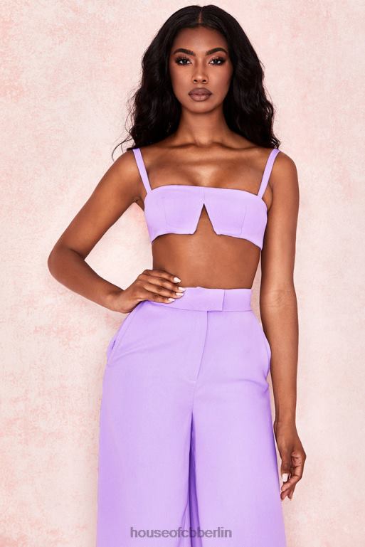 House of CB Leela violettes Krepp-V-Draht-Bralet Kleidung ZFD80813