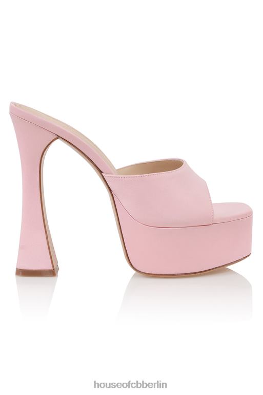 House of CB Alessandra rosa Satin-Plateau-Pantoletten Schuhe ZFD801066