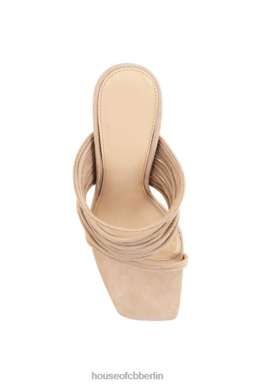 House of CB Evangeline beige Riemchensandalen mit quadratischer Zehenpartie Schuhe ZFD801105